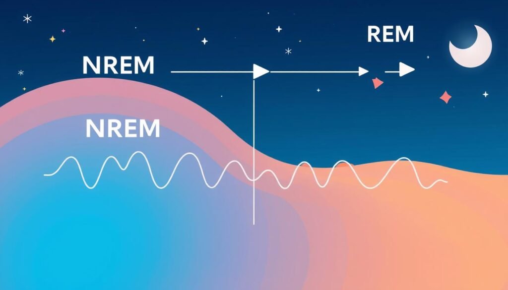 NREM sleep patterns and REM sleep patterns diagram