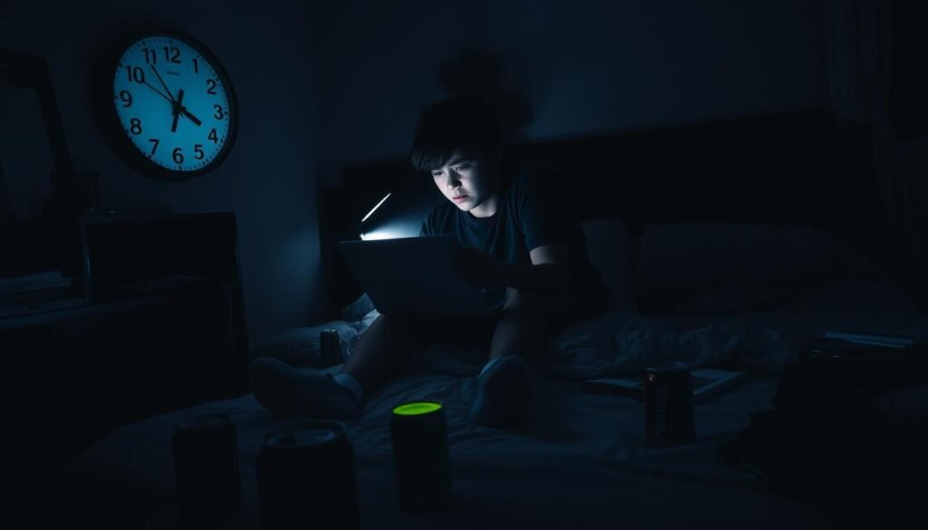 caffeine effects on sleep in teens.