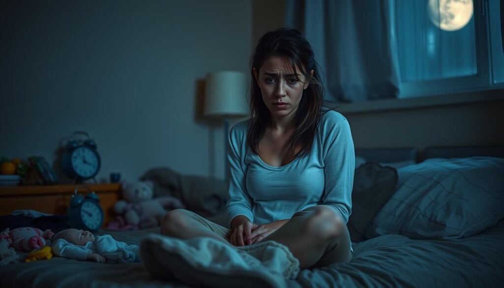 symptoms of postpartum insomnia
