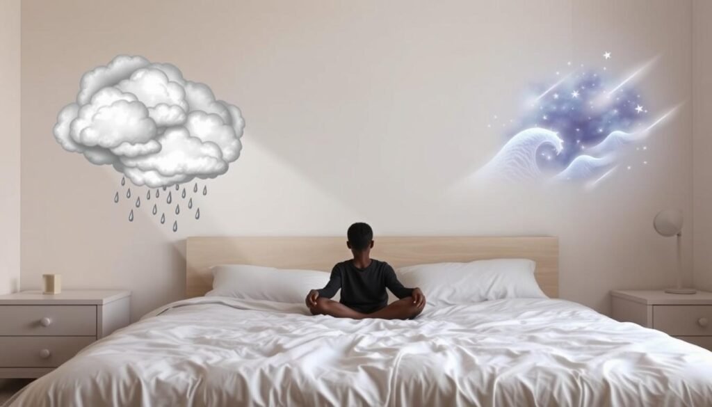 Recognizing negative sleep thoughts and cognitive restructuring